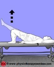 Ασκήσεις γόνατο - Γέφυρες με το ένα πόδι τεντωμένο